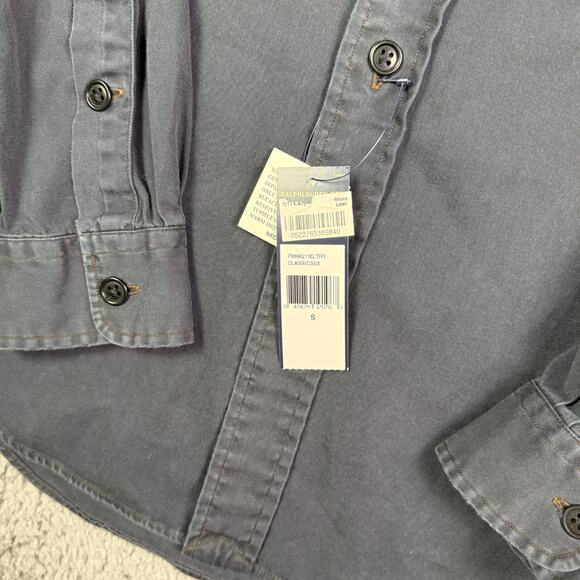 Polo Ralph Lauren Shirt Mens S Dark Gray Military Type 1 Flap Pockets Work NEW - Picture 3 of 10